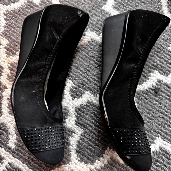 Anne Klein Sport Black Heels with Studded Detail - Picture 3 of 7